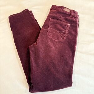 Buffalo David Bitton Pants Cords Corduroy Burgundy Skinny Slim Women’s Sz 12x32